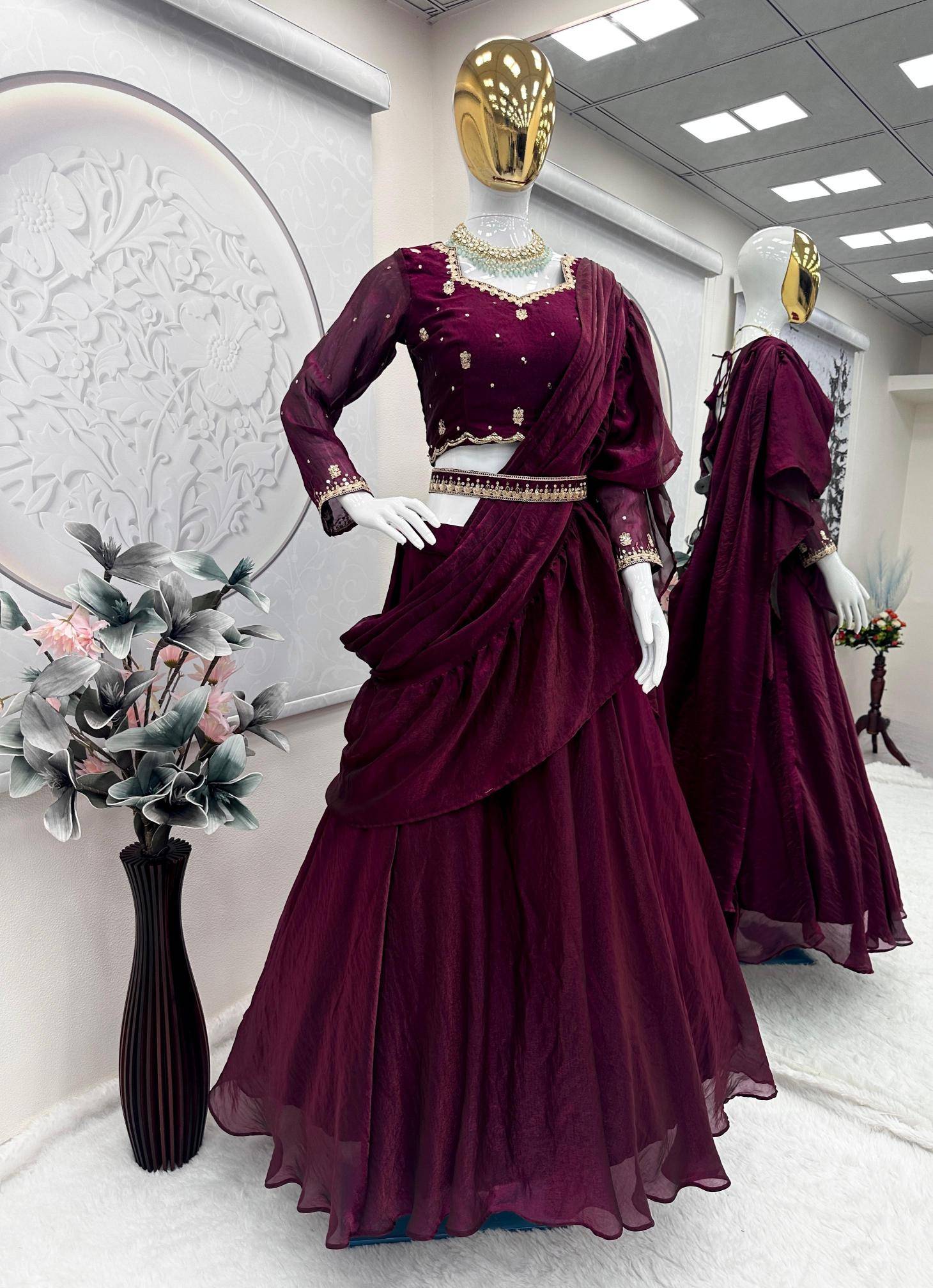 NEW Launching Designer Party Wear Fandy Silk Custom Lehenga choli vendors